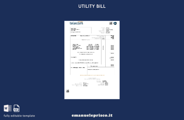 stile verificato Modello di bolletta delle utenze Mauritius Telecom Mauritius
